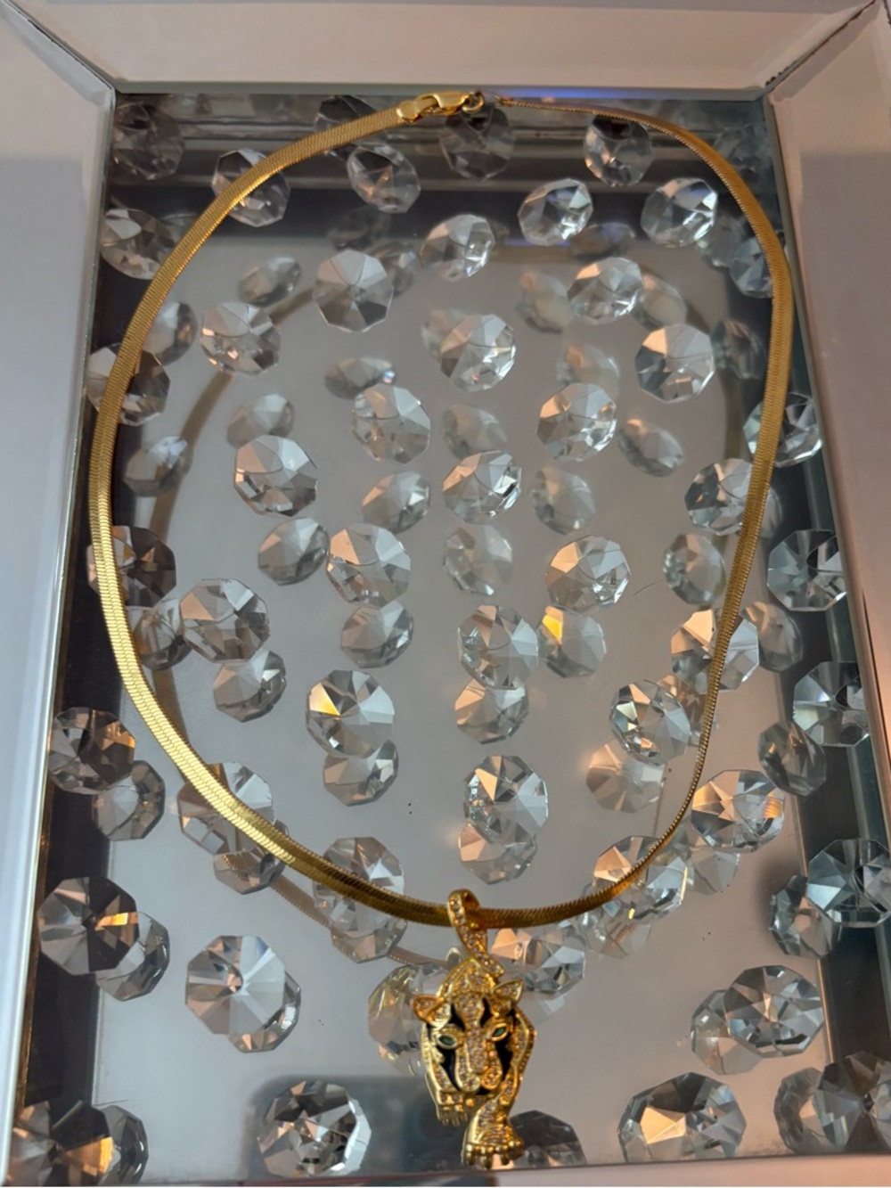 Gold-tone Leopard Pendant Necklace - Elegant Women’s Jewelry
